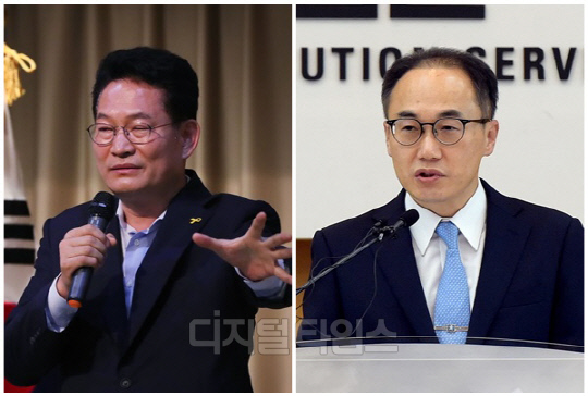 송영길(왼쪽) 소나무당 대표와 이원석 검찰총장. <디지털타임스 DB, 연합뉴스>